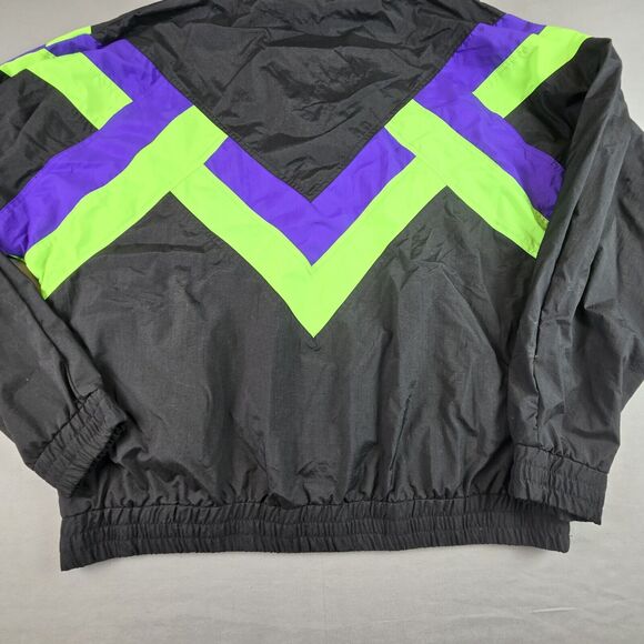 Vintage Windbreaker Men's L Color Block Neon 80s 90s Pacific Grove Sportswear - Picture 14 of 16